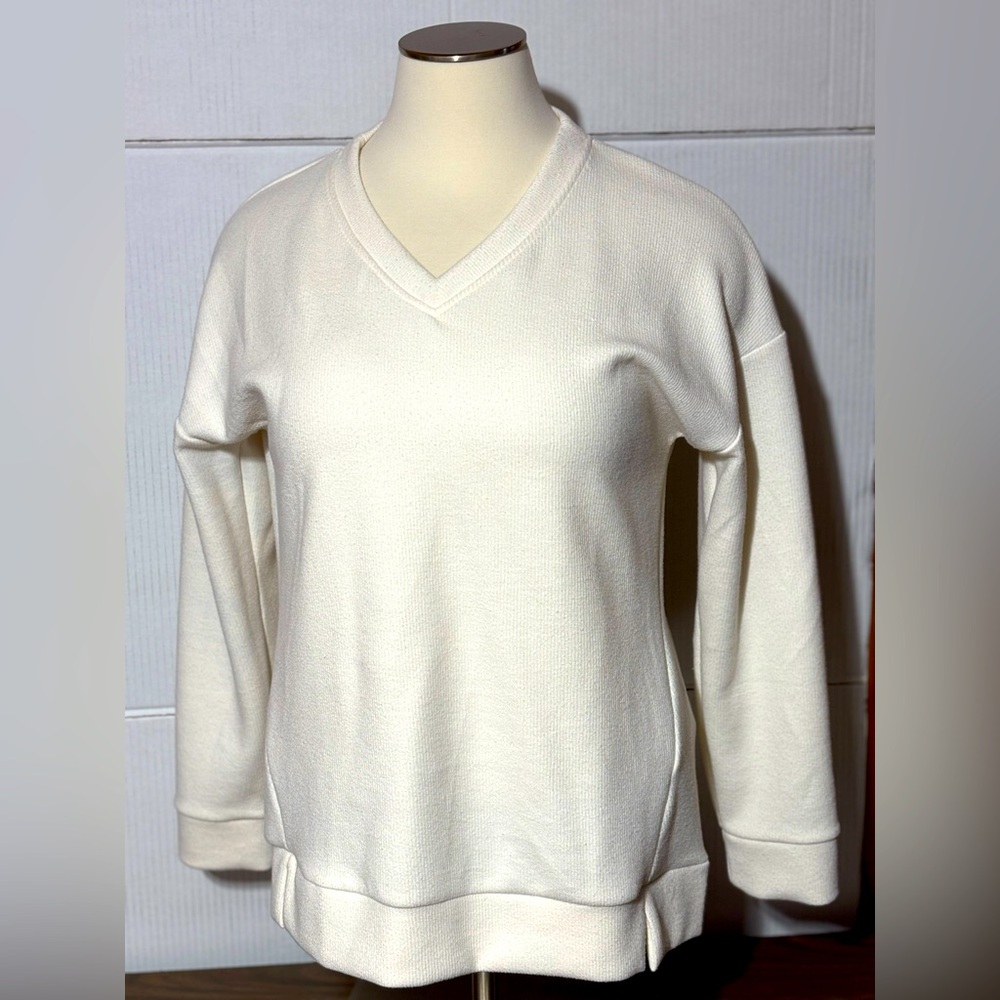 Marc New York Andre Marc Sz XXL Cream V-Neck Long Sleeve Pullover Sweater